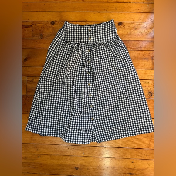Ceres Dresses & Skirts - Gingham Button-Front Midi Skirt - Blue/White